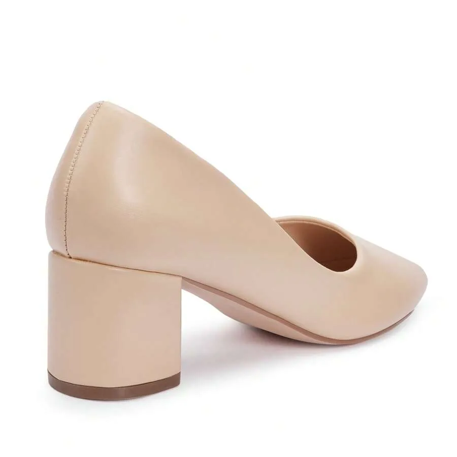 Comfortable Women’s High Heels, Closed Toe Slip-On Shoes with Modern Stitch Detailing