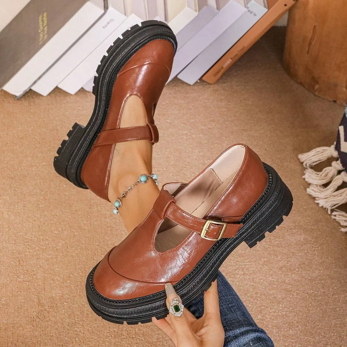 Casual High Heel Shoes for Women, Closed Toe Slip-On Style with Sophisticated Stitching